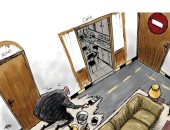 كاريكاتير صحيفة سعودية.. المواطنون يتأقلمون مع العزل المنزلى بسبب كورونا