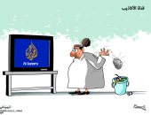 كاريكاتير صحيفة سعودية.. الجزيرة قناة الأكاذيب