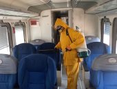 صور.. السكة الحديد تواصل أعمال تعقيم وتطهير القطارات والمحطات لمواجهة كورونا