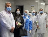 باقة ورود وبرقية شكر من القومى للمرأة بجميع فروعه بالمحافظات لمستشفيات العزل