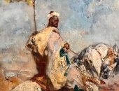 شاهد لوحة فارس عربى لـ"هنرى إميلين روسّو" ضمن مقتنيات "الجميلة بالإسكندرية"