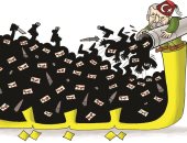 كاريكاتير صحيفة إماراتية.. أردوغان يغرق ليبيا بالمرتزقة