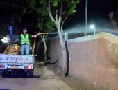 صور.. القليوبية تستغل أوقات الحظر لتطهير شوارع المدن ضد كورونا