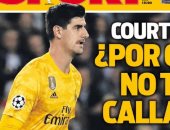 "سبورت" الكتالونية تهاجم كورتوا حارس ريال مدريد: "لماذا لا تصمت"