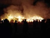 السيطرة على حريق هائل بمصنع كتان بقرية شبرا ملس فى الغربية