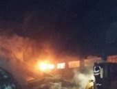 انتداب المعمل الجنائي لمعرفة أسباب حريق العبور 