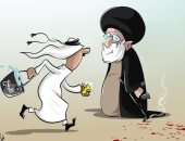كاريكاتير صحيفة سعودية تسلط الضوء على تمجيد إرهاب إيران