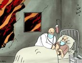 كاريكاتير صحيفة إماراتية.. الشرق الأوسط فى حالة إعياء شديد