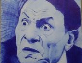 "مينا" من قنا يشارك برسوماته الفنية وبورتريهات تبرز موهبته