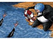 كاريكاتير صحيفة سعودية.. الصحة العالمية والاقتصاد غرقا في بحر كورونا