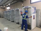 صور .."مياه الإسكندرية": تصنيع 50 بوابة تعقيم ضد كورونا ونقلها للجيزة