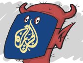 كاريكاتير صحيفة سعودية.. ابليس يتنكر بقناع قناة الجزيرة لنشر الأكاذيب