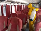 صور.. السكة الحديد تواصل أعمال تعقيم المحطات والقطارات ضد كورونا