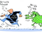 كاريكاتير صحيفة عمانية.. فيروس كورونا يفضح تجار الأزمات 