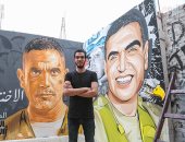 شاب يبدع في رسم أكبر جرافيتي للشهيد أحمد المنسي