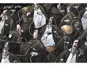 كاريكاتير صحيفة سعودية.. التواصل الاجتماعى أصبح الكترونيا فقط بسبب كورونا
