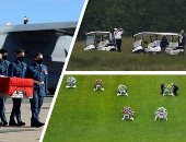 صور.. العالم هذا الصباح.. ترامب يعود إلى الحياة الطبيعية بمباراة جولف.. ملك هولندا يشارك فى إحياء ذكرى الحرب العالمية باحتفال محدود بسبب كورونا.. جنازة ضابطة بسلاح الجو الكندى بعد سقوط طائرتها