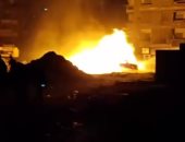 صور.. الحماية المدنية تكافح حريق انفجار ماسورة غاز فى حلمية الزيتون