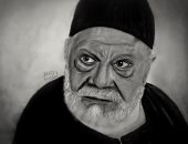 "فادى" يشارك بلوحات فنية تظهر موهبته فى رسم نجوم الفن والمشاهير