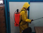 صور .. تطهير وتعقيم مبنى نقابة المهندسين بالإسكندرية قبل إستئناف العمل غدا