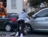 نجم الدوري الأمريكي يركل متظاهر بعد تحطيم سيارته في الاحتجاجات العنصرية.. فيديو وصور