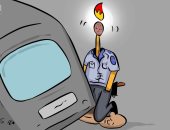 كاريكاتير صحيفة كويتية.. مقتل جورج فلويد أشعل أمريكا