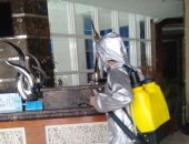 صور.. تعقيم فندق المركز الأولمبى استعدادا لاستقبال الفرق القومية