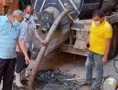القابضة للمياه: تطهير شارع مبروك ببشتيل من طفح الصرف الصحى