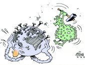 كاريكاتير صحيفة عمانية.. مطرقة كورونا تطحن كوكب الأرض