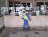 صور.. السكة الحديد تواصل أعمال تعقيم المحطات والقطارات ضد كورونا