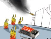كاريكاتير صحيفة سعودية.. العنصرية تحرق البلاد 