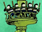 كاريكاتير صحيفة إماراتية,. الشرطة تعتلى تمثال الحرية الأمريكى