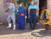 صور ..فريق طبى يطهر المخابز والشوارع المجاورة لها ضد كورونا بالشرقية