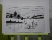 أحمد قارئ فنان يشارك بلوحات فنية وبورترية لإبراز موهبته فى الرسم