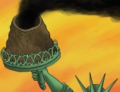 كاريكاتير صحيفة إماراتية.. بركان الحرية بأمريكا على وشك الإنفجار