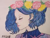 قارئة فنانة تشارك برسومات فنية وبورترية تبرز موهبتها فى الرسم