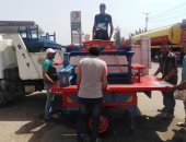 حملات إزالة للإشغالات التعديات على الأرصفة بحى ثان المحلة.. صور