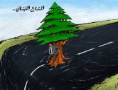 كاريكاتير صحيفة إماراتية.. الشارع اللبنانى ينحدر للهاوية