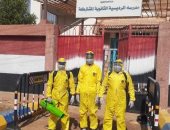 تطهير وتعقيم جميع لجان امتحانات الثانوية العامة بمركز إدفو .. صور