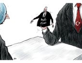 كاريكاتير صحيفة سعودية.. فايز السراج لعبة فى يد أردوغان