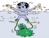 كاريكاتير صحيفة عمانية.. العالم يقاوم الغرق فى بحر كورونا  