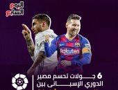 إنفو جراف.. 6 جولات تحسم مصير الدورى الإسبانى بين ريال مدريد وبرشلونة