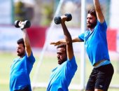 تدريبات حديد لـ كهربا ومتولى وياسر إبراهيم فى مران الأهلى 