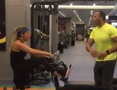  ريم مصطفى متألقة ونشيطة وتمارس الرياضة بهمة.. فيديو