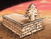 كاريكاتير صحيفة إماراتية.. " الاقتصاد اللبنانى .. مات واندفن "