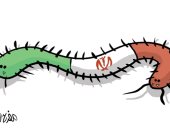  كاريكاتير صحيفة سعودية يشبه إيران بـ"دودة" تنخر فى عظام المنطقة العربية