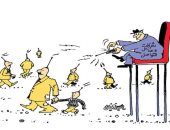 كاريكاتير صحيفة عمانية.. شركات التواصل الاجتماعى تتحكم فى العقول   