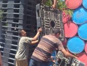 الوحدة المحلية لمدينة بنى سويف: رفع إشغالات المحال التجارية بمنطقة الحمرايا