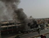 السعودية: "مدنى جازان" يخمد حريقا ضخما اندلع فى محال ومركبات.. صور