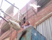 حملة نظافة وإنارة للأعمدة الكهربائية بشوارع حى ثان المحلة.. صور